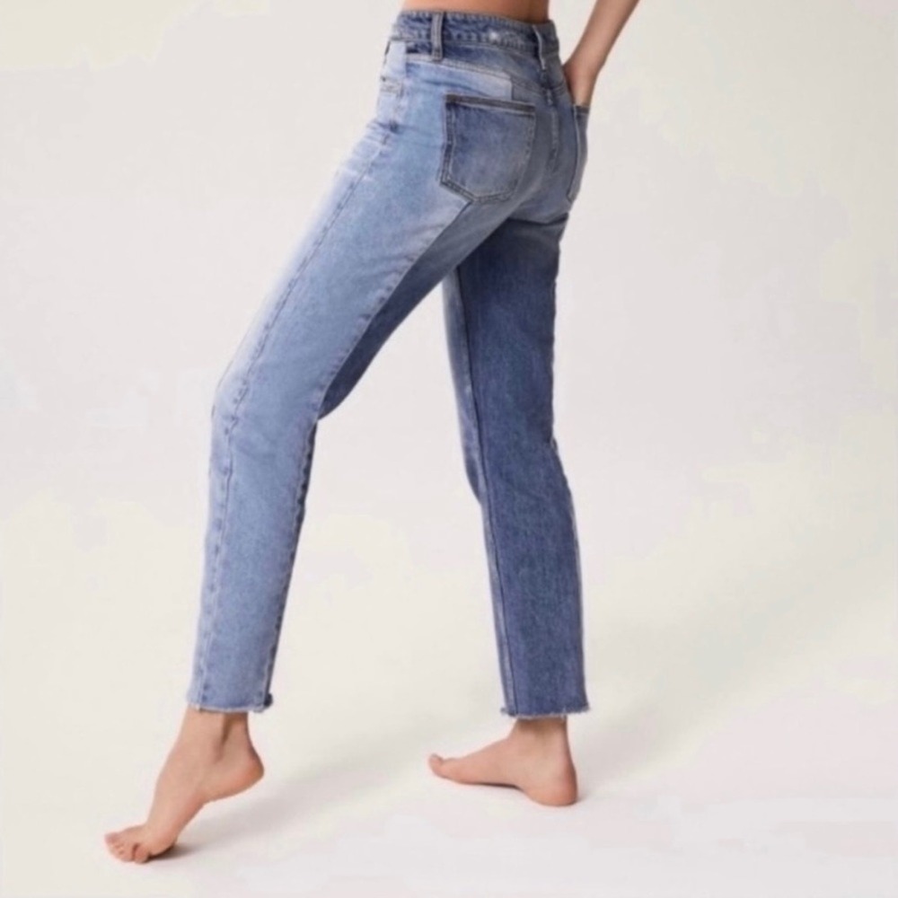 urban outfitters bdg high-rise straight blue two tone jeans, women size 27